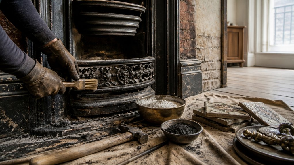 antique fireplace restoration process