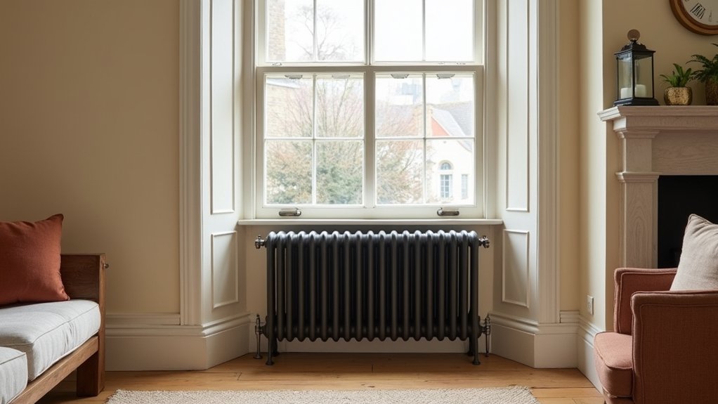 Cast-iron radiators provide durable charming compliant heating